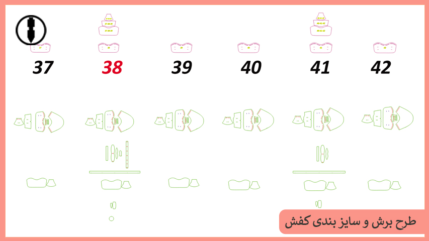 طرح برش و سایز بندی کفش